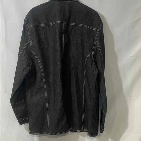 Black Denim Jacket with Embroidered Details - Picture 6 of 6